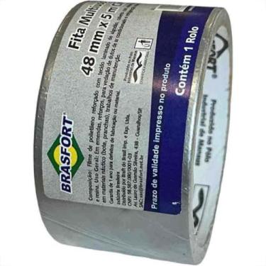 Imagem de Fita Silver Tape Brasfort Multiuso 48Mm X 5M - 7547 - Kit C/15 Rolos -