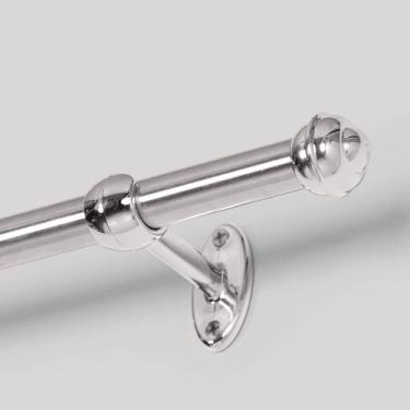 Imagem de Kit Varão De Cortina Pratiko 19mm x 2m Cromado Bella Arte