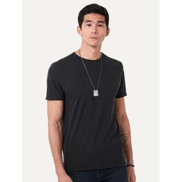Imagem de Camiseta John John Masculina Slim Ben Black Preto Mescla, M/M
