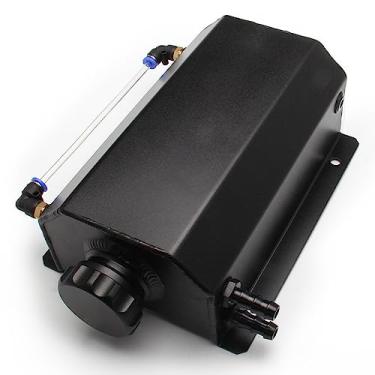 Imagem de CIADAZ Tanques de expansão de transbordamento de refrigerante de carro de alumínio 2L, coletor de óleo, tanques de reservatório, tanques universais de respiro de óleo com bujão de drenagem