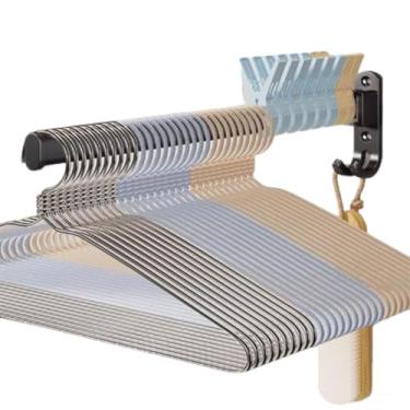 Imagem de Suporte de cabide de roupas, dobrável, grande capacidade, com ganchos, organizador multifuncional para máquina de lavar roupa armário lavanderia (preto, 43 cm)