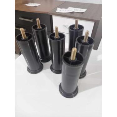 Imagem de Kit 6 Pés Preto para Cama Box 12cm Altura - FENIX MENDONCA