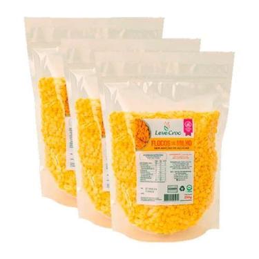 Imagem de Kit 3X: Flocos de Milho Natural Sem Glúten Leve Croc 250g - Leve Crock