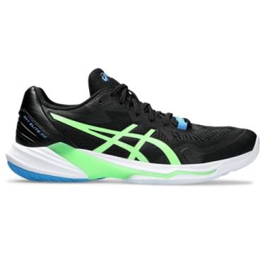 Imagem de ASICS Tênis de vôlei masculino Sky Elite FlyteFoam 2, 48, branco/prata pura, Preto/Lime Burst, 39