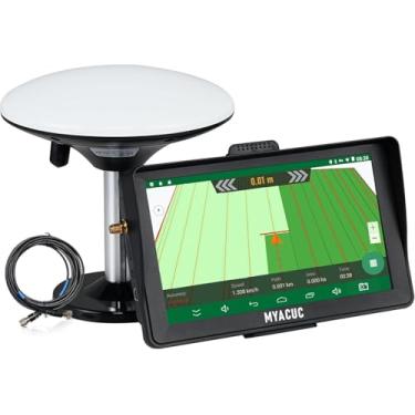 Imagem de MYACUC Navegador GPS de trator para agricultura de precisão, tela sensível ao toque de 17,8 cm, navegador agrícola GNSS adequado para pulverização, plantio e semeadura, posicionamento automático, GPS