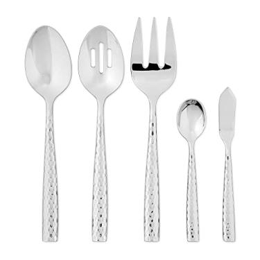 Imagem de UP Conjunto De Servir Para Recepcionistas Upware, 5 Peças, Aço Inoxidável 18/8, Inclui Colher Sólida/Escumadeira/Garfo Servir/Faca Manteiga/Colher Açúcar, Polido Espelhado, Lavável Na Máquina Lavar