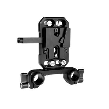 Imagem de Placa de bateria Alvins V-Mount com dois grampos de haste de 15 mm, placa de montagem de bateria V Lock para Sony Canon ARRI RED Panasonic Nikon fonte de alimentação, conjunto de liberação rápida