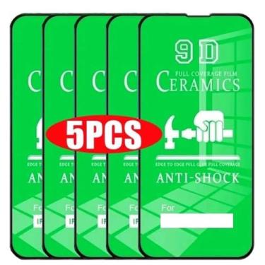 Imagem de OZ MARKETPLACE [Pacote com 5] [3 pacotes + 2 bônus] Protetores de tela de cerâmica transparentes duráveis e flexíveis para Redmi 11 Prime 4G, 11 Prime 5G - Capa de telefone premium à prova de choque