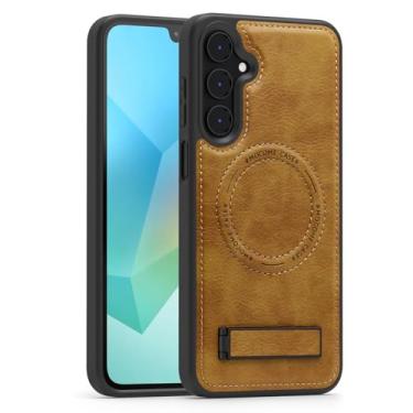 Imagem de Lunivop Capa de couro para Samsung Galaxy A16 5G 2025 [compatível com carregamento sem fio Magsafe] Capa magnética Funda para A16 6,7 '' Rugged Best Phone Case Brown