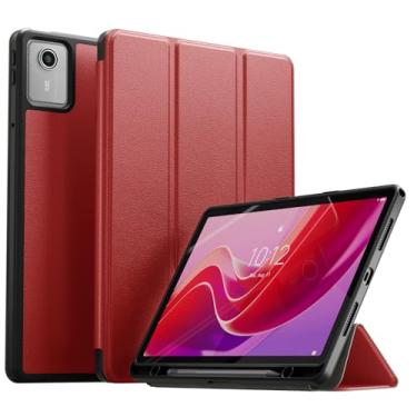 Imagem de YRH Capa para Lenovo Tab M11 com suporte para caneta, capa traseira de TPU macio para tablet Lenovo M11 TB330FU, vermelha