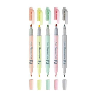 Imagem de Kit Com 5 Marca Texto Illumina Flex Pentel