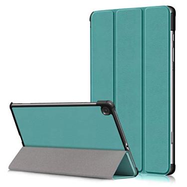 Imagem de Gylint Capa para Samsung Galaxy Tab S6 Lite 10,4 polegadas 2024/2022/2020, capa inteligente com três dobras, suporte fino, leve, com hibernar/despertar automático, verde escuro