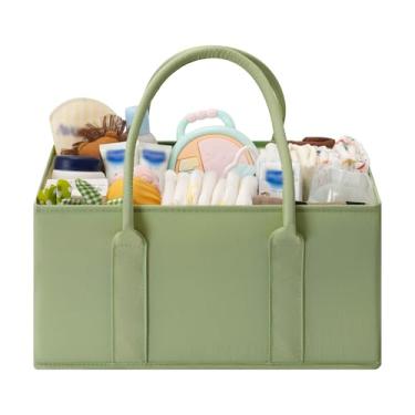 Imagem de GRANNY SAYS Organizador de fraldas para bebês, bolsa de bebê para fraldas e lenços umedecidos, cestas de enfermeira para trocadores, organizador de carro, presente para chá de bebê, itens essenciais