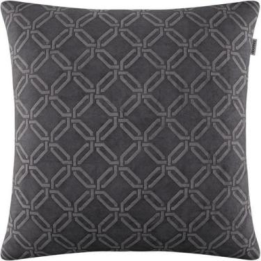 Imagem de Capa de Almofada Veludo Geométrico Cinza 45x45cm - Adomes