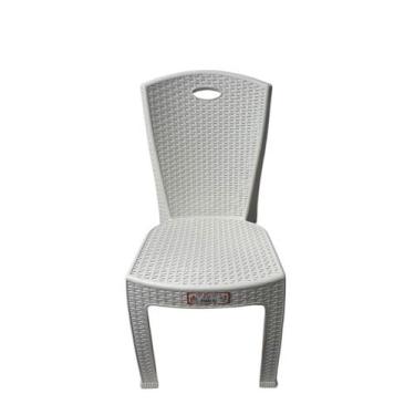 Imagem de Cadeira Bistro Rattan Cairo Jardim Área Externa Branco Gelo - AJA