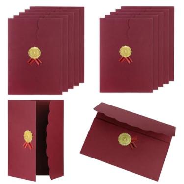 Imagem de 10 pacotes de porta-certificados azul marinho vermelho preto capas de documentos para documentos A4 tamanho carta 21 x 28 certificados cartolina documentos documentos certificações capa de prêmio de