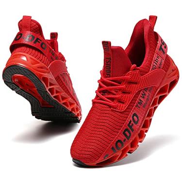 Imagem de FRSHANIAH Tênis Feminino Slip-On Para Corrida, Blade, Fashion Caminhada, Academia, Treino, Vermelho, Tamanho 10