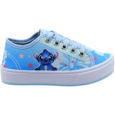 Imagem de Tênis Casual Infantil Ortobessa Lona Stitch Juvenil Menina, Azul claro