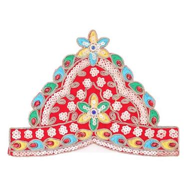Imagem de Conjunto Mukut Deusa Deus Feito de Pedra de Pano de Veludo para Ganesha/Laddu Gopal/Devi Maa/Radha Krishna Haar Sringar Conjunto de Joias de Divindades Conjunto Tradicional para Estátua de Ídolo de