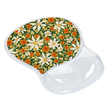 Imagem de AUPET Mouse pad ergonômico com suporte de pulso em gel – Tapete de mouse antiderrapante com almofada de gel de memória confortável – Alivia a dor no pulso – Padrão de designer para escritório em casa