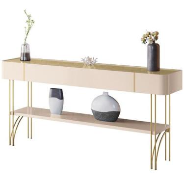 Imagem de Aparador Para Sala de Estar Pés de Aço Gianni Off/Champanhe H01 - Mpoz