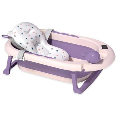 Imagem de Banheira Dobrável Com Termí´metro E Almofada Lilás Yuupi