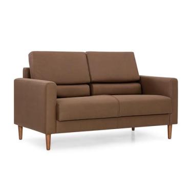 Imagem de Sofá Herval na Caixa 2 Lugares, Spirit, em Veludo Marrom, 142 cm