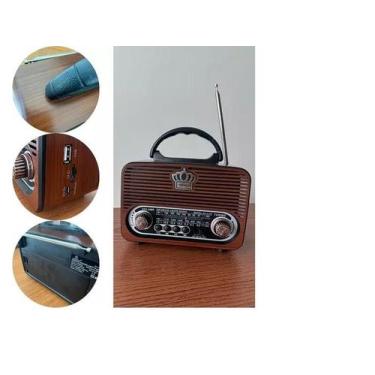 Imagem de Rádio Retro BT Am Fm USB Recarregável portátil - Kapbom