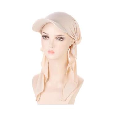 Imagem de Boné Hijab Interno de Modal Macio - Turbante para Mulheres, Creme