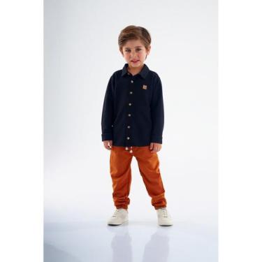 Imagem de Camisa Manga Longa em Malha Texturizada Infantil Masculina Up Baby, Pr