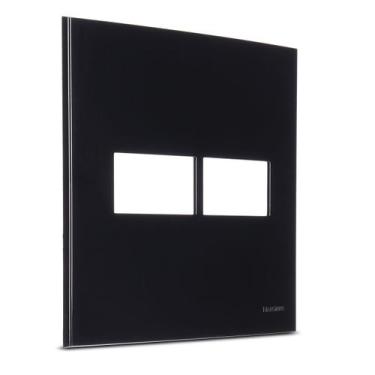 Imagem de Placa 4 X 4 2 Postos Modelo Sleek Ebony- Preta Margirius, Preta