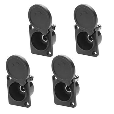 Imagem de XMSJSIY Tomada de alimentação CC de 5,5 x 2,1 mm 12 V 3A DC adaptador conector de montagem em painel fêmea com tampa à prova d'água para áudio e vídeo DIY - 4 peças