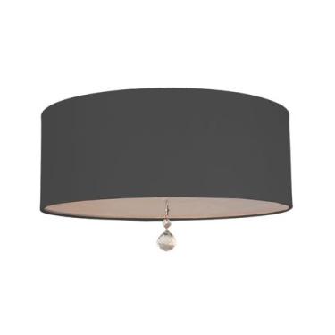Imagem de Plafon/ Luminária Em Tecido Com Cristal 40x15 Lili Preto - Tom Luz