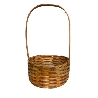 Imagem de Cesta Redonda De Bambu 28 x17cm Decorativo Páscoa festa-1un - Blook