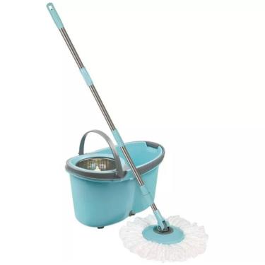 Imagem de Balde esfregão mop centrifuga inox com rodinha Mor
