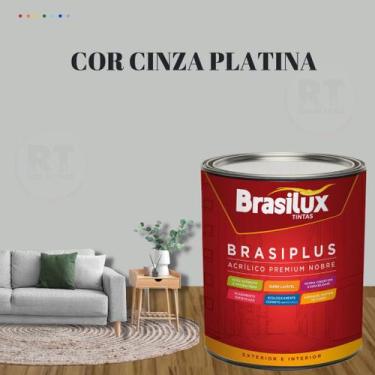 Imagem de Tinta Semi Brilho Cinza Azulado 800ml  Brasiplus Acrílica Lavável. - B