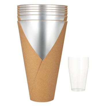 Imagem de Esquirla Caixa para arranjos florais decorativos com 5 peças e forro de PP, acessório para eventos faça você mesmo, suprimentos para floristas, leve e, Marrom