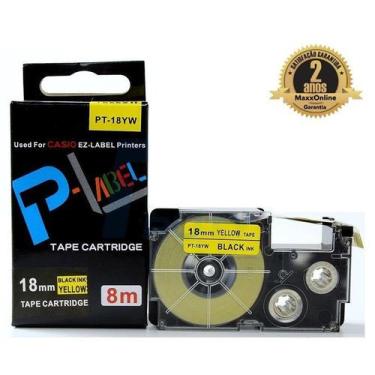 Imagem de Fita Compatível Casio XR-18YW Amarela Letra Preta 18mm - Genérica Casi