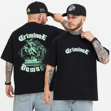 Imagem de Camiseta Oversized Criminal Damage, malha premium 100 algodão Estilo, conforto e qualidade-Unissex