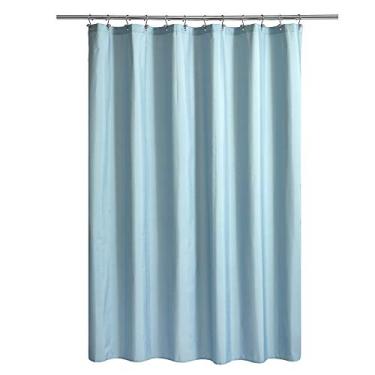 Imagem de Cortina ou forro de chuveiro de tecido à prova d'água, TPU respirável e lavável na máquina, use para banheira/tenda em casa e hotel, azul, 183 x 182 cm
