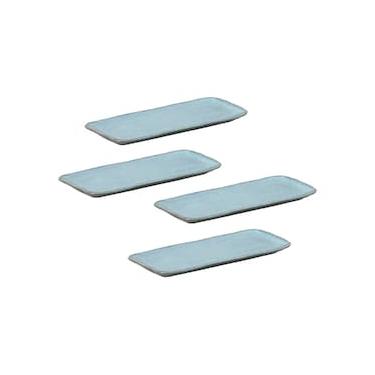 Imagem de Conjunto de Travessas Retangulares Pequenas Porto Brasil Orgânico Breeze 22x9,5cm - 4 Peças