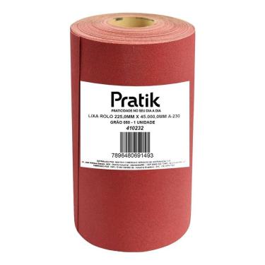 Imagem de Lixa em Rolo Pratik A-230 Massa/Madeira Grão 80 225mm x 45m
