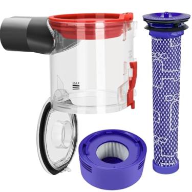 Imagem de Substituição de caixa de poeira e filtro compatível com Dyson V7 V8 SV10 SV11 Aspiradores de pó recipiente balde de poeira pré-filtro acessórios de substituição de reposição
