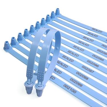 Imagem de 100 peças de vedação de caminhão de plástico, inviolável, cada selo é numerado sequencialmente, uso para caminhões de logística, reboque, vedação de plástico descartável de recipiente, tipo plug-in