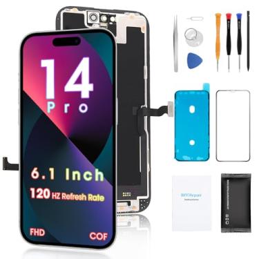 Imagem de Para iPhone 14 Pro Screen Replacement 6.1', 3D Touch COF Full HD Display Kit de reparo completo, conjunto de digitalizador com conjunto de ferramentas, vidro temperado, instruções (sem garantia de