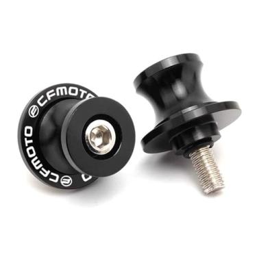 Imagem de Carretéis deslizantes de braço oscilante de 10 mm 675SS adequados para CFMOTO 675SS Acessórios de barra de impacto com estrutura de suporte, alumínio CNC T6061 (preto)