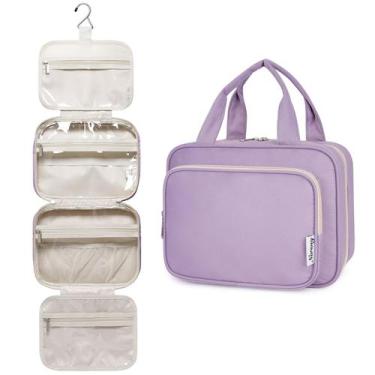 Imagem de Bolsa de higiene suspensa Narwey Travel Makeup Organizer Purple