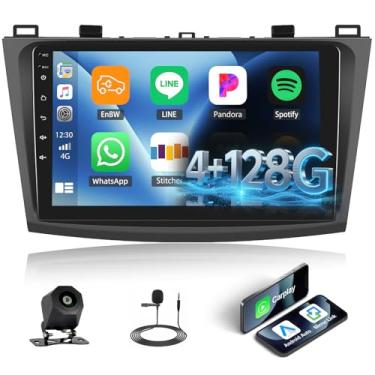 Imagem de [4 + 128 G] Rádio estéreo para carro Android 15 para Mazda 3 2009-2013 com carro sem fio e Android Auto, rádio de carro de 9 polegadas com conexão espelhada, Bluetooth, FM/RDS WiFi, GPS, EQ, DSP SWC +