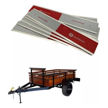 Imagem de 20 Faixa Refletiva Lateral Alumínio Carretinha Rebite 30X5Cm