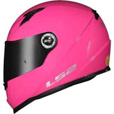 Imagem de Capacete Feminino Ls2 ff358 Rosa Brilho Moto Fechado Pink (60)